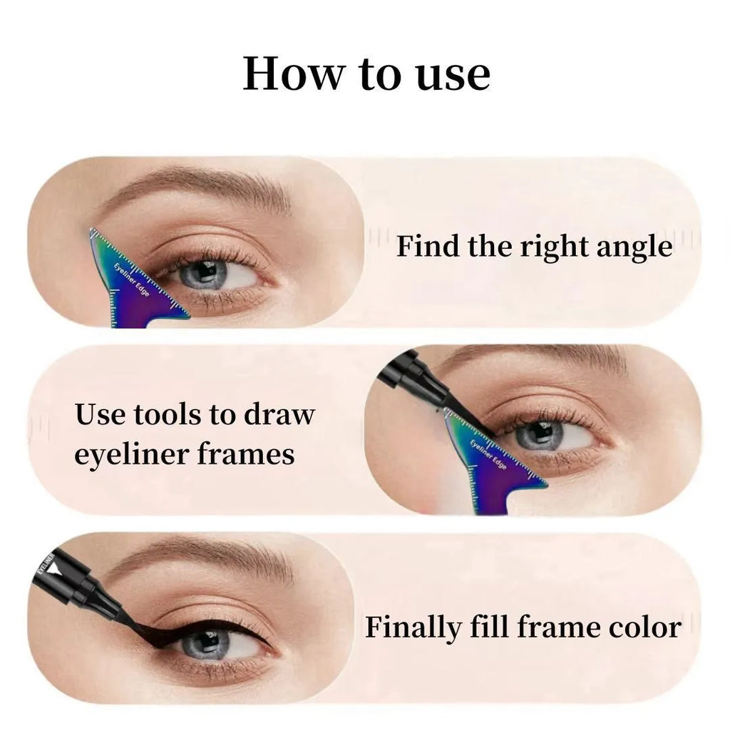 3 reusable eyeliner stencil templates for hooded eyes makeup application