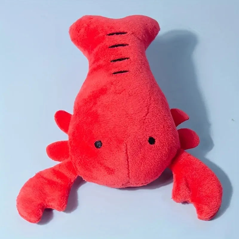 Red lobster stuffed dog toy with crab design for small medium dogs