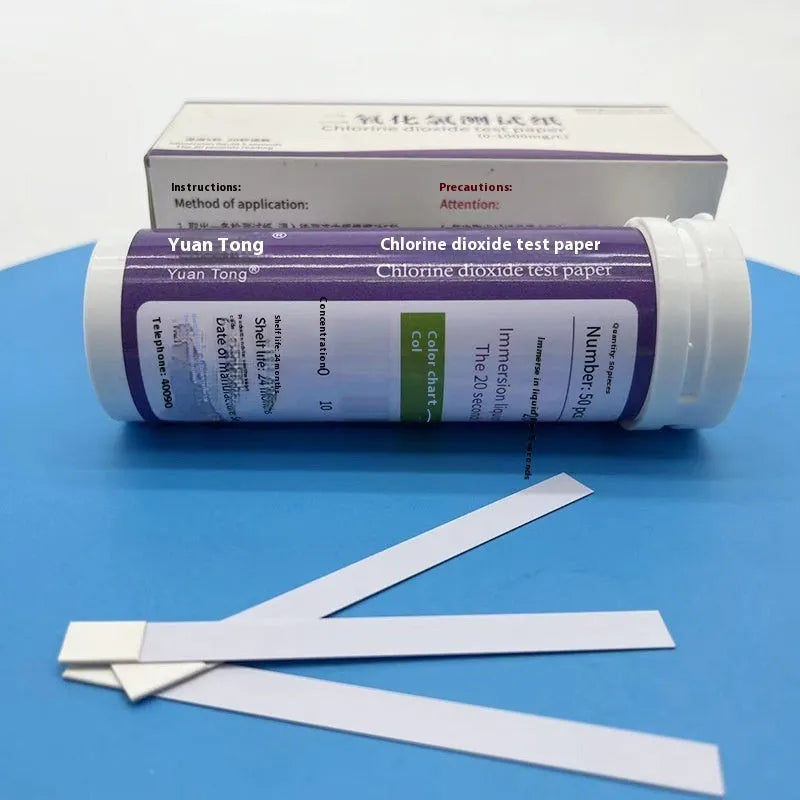 Chlorine dioxide test paper bottle with 50 strips for waste water concentration testing 0-1000mg/L