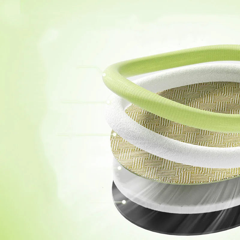 Green pet cooling mat and nest bed with fruit-shaped backrest for dogs or cats.