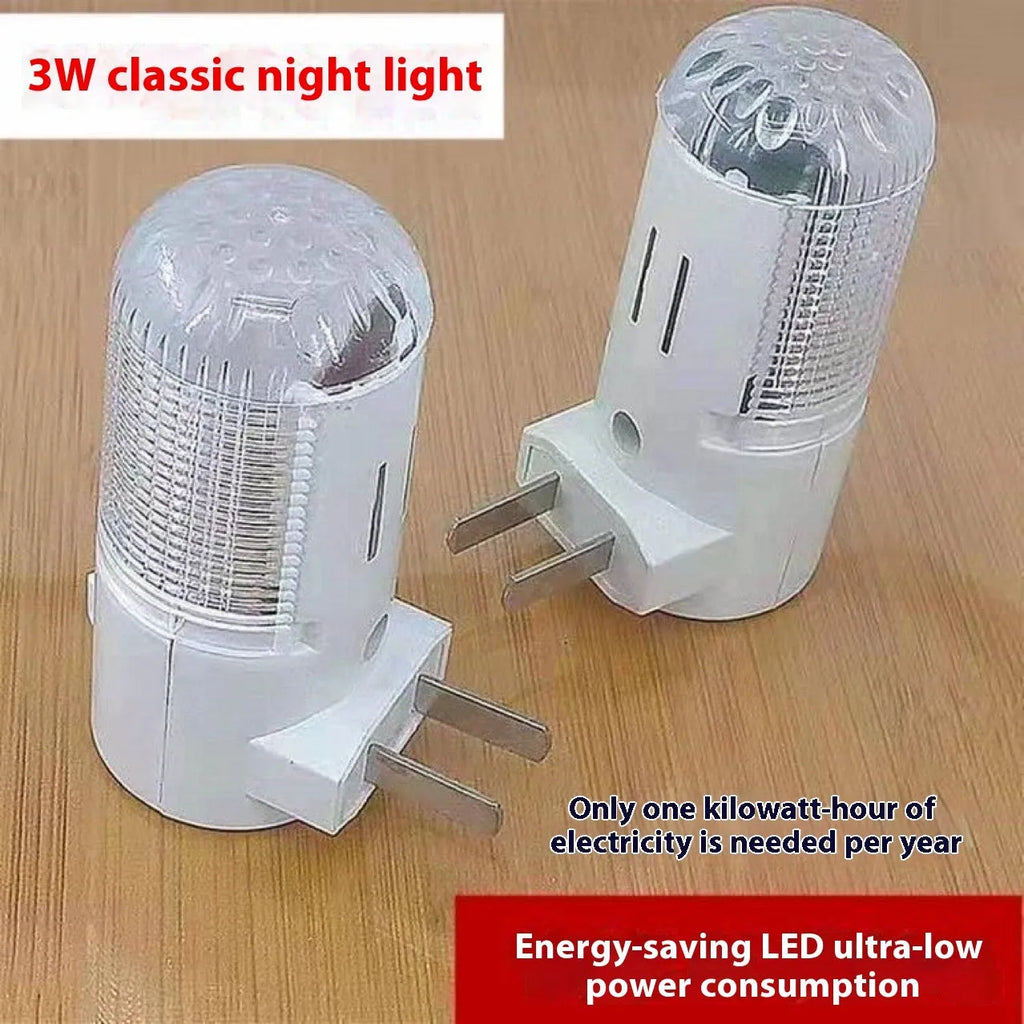Minimalist cube bedside night light with US plug showing white and warm light switch