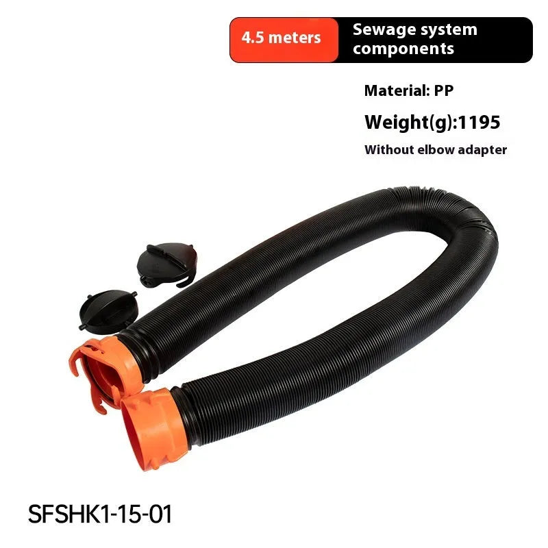 90 degree rotary elbow joint for caravan sewage hose in PP or TPE material