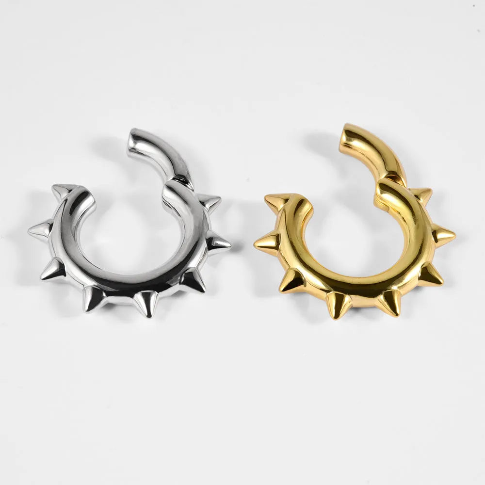 Copper sharp cone round magnetic ear cuff extender for cartilage in one of eight geometric style options.