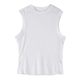 Men's black loose fit fitness vest made from soft quick-dry fabric for summer sports.