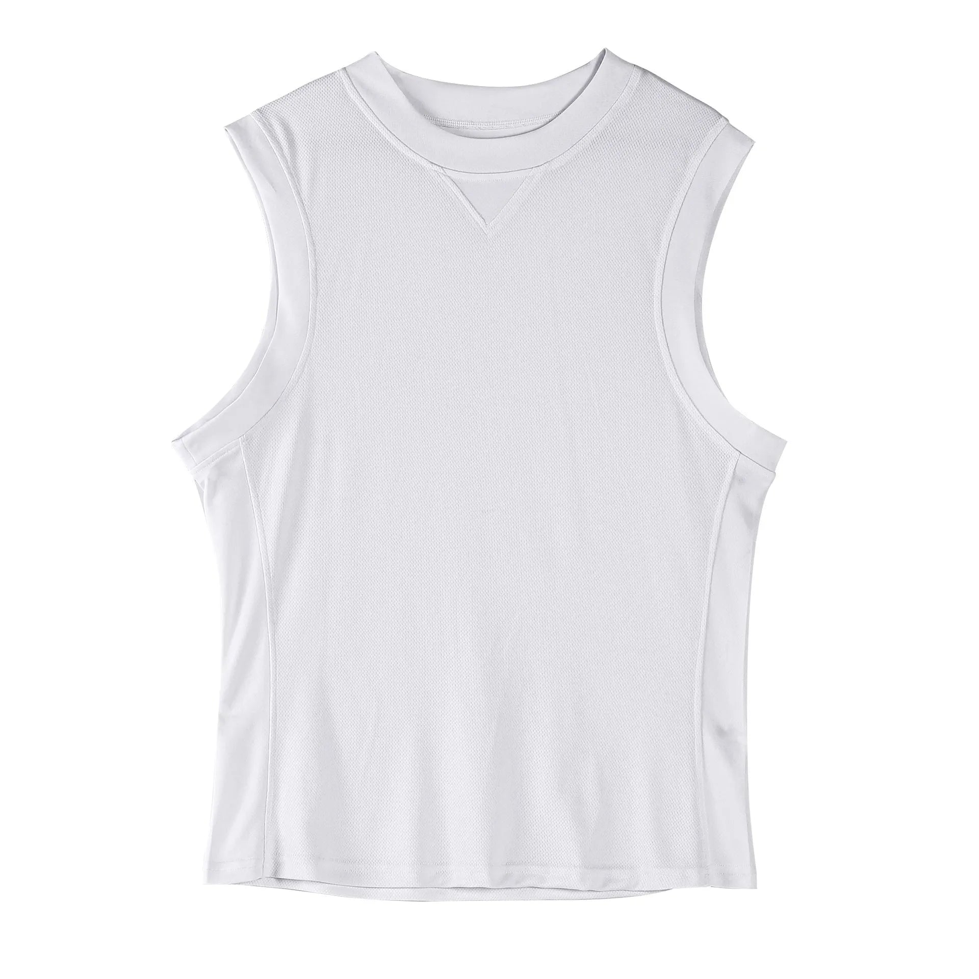 Men's black loose fit fitness vest made from soft quick-dry fabric for summer sports.