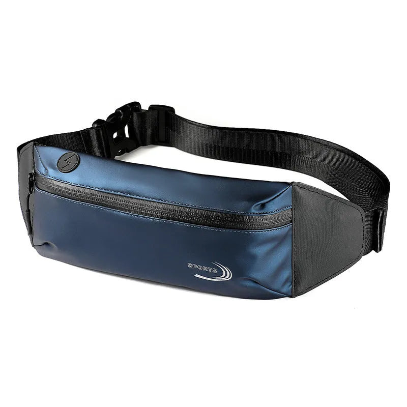 Men's waterproof sports waist bag in Derm Oxford polyester measuring 45cm