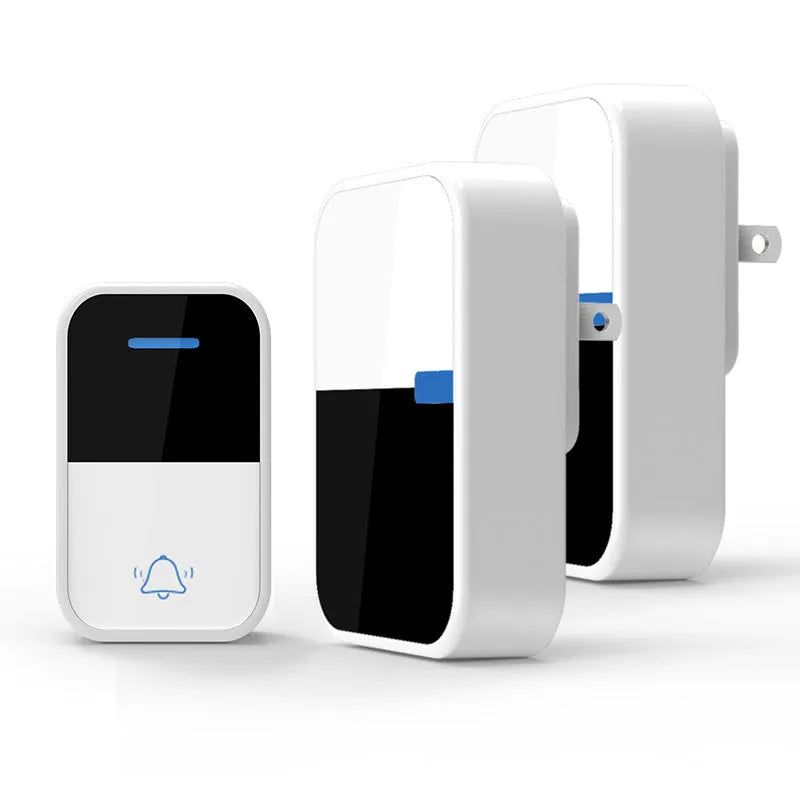 Modern white wireless doorbell with self-generating power and long-distance transmission capability