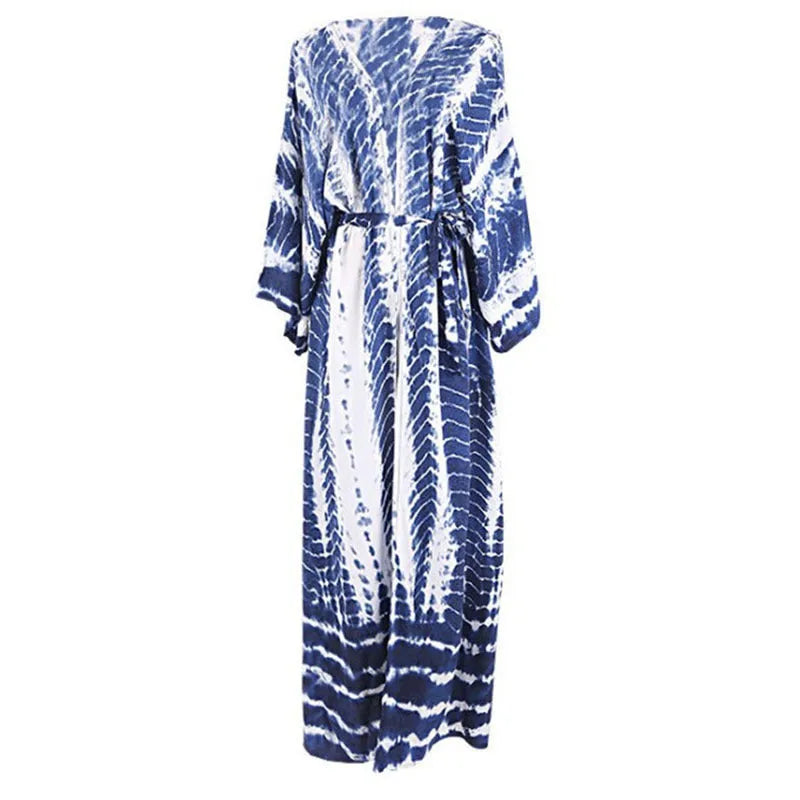 Printed loose cotton beach cover-up shirt for women in multiple DN0712 colour options.
