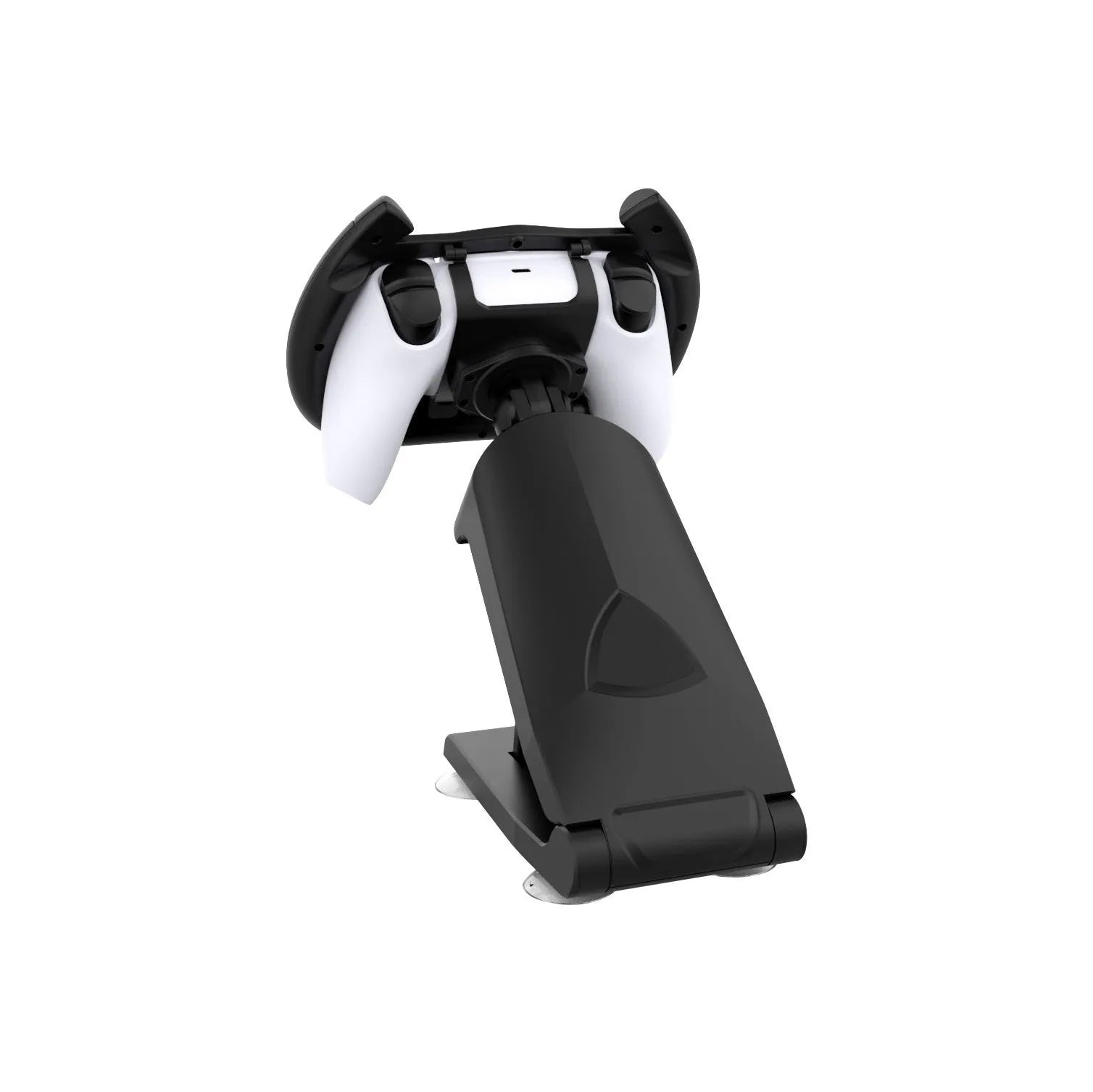 Black gamepad steering wheel bracket with suction cup phone mount for Xbox PS4 Switch controllers