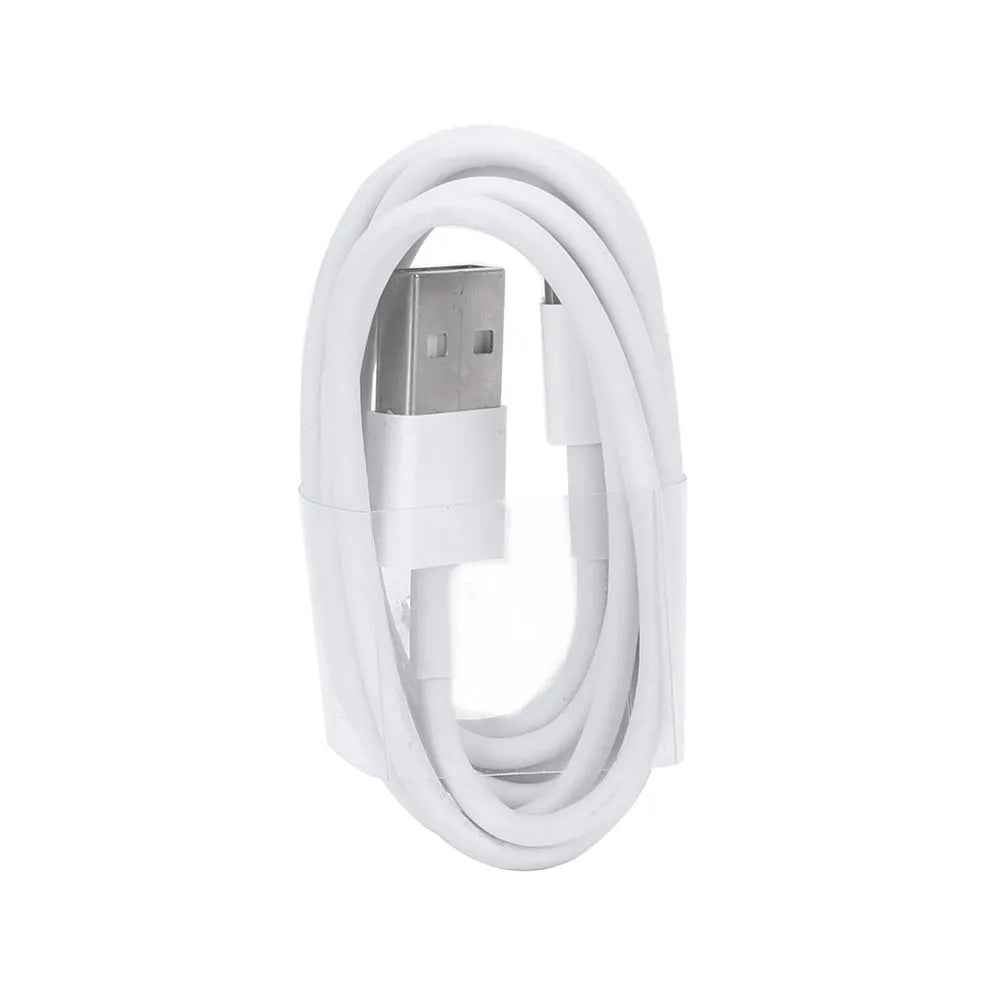 White 5V 2A USB wall charger adapter compatible with iPhone and iPad with optional cable lengths