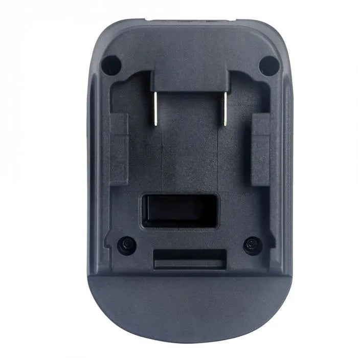 Black Milwaukee to Makita battery adapter measuring 125x90x65mm for DM18M to H99F conversion