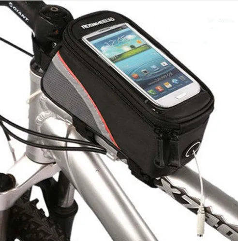 ROSWHEEL PVC bicycle frame bag holder for iPhone in black, blue, red, yellow colours