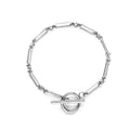 Stainless steel Chopin chain necklace and bracelet set with electroplated gold or silver finish, unisex simple design