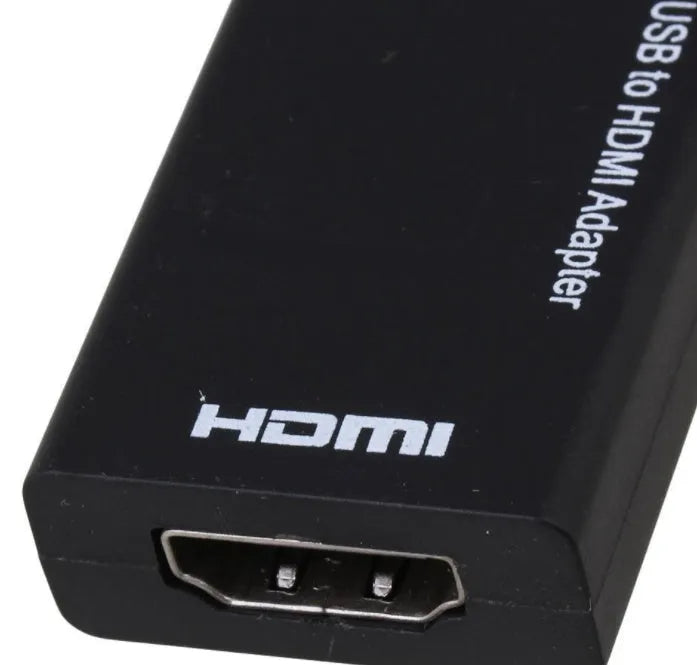Black DisplayPort to HDMI adapter with 12cm cable and Micro USB connector