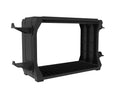 Black PS5 and Xbox Series X game disc holder with slots for game cartridges and four controller handles.