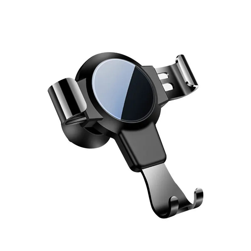 Black S4 ABS car mobile phone bracket mounted on car air conditioning vent holding smartphone