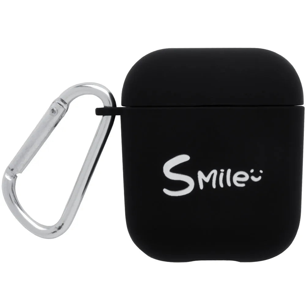 PC protective case cover for AirPods wireless earphones in black or pink with decorative styles