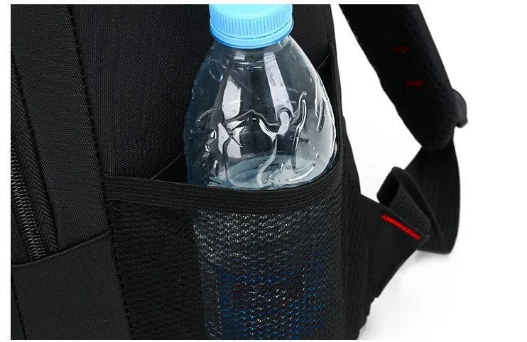 Oxford fabric teen backpack in multiple colours with reinforced shoulder straps and side zipper pockets