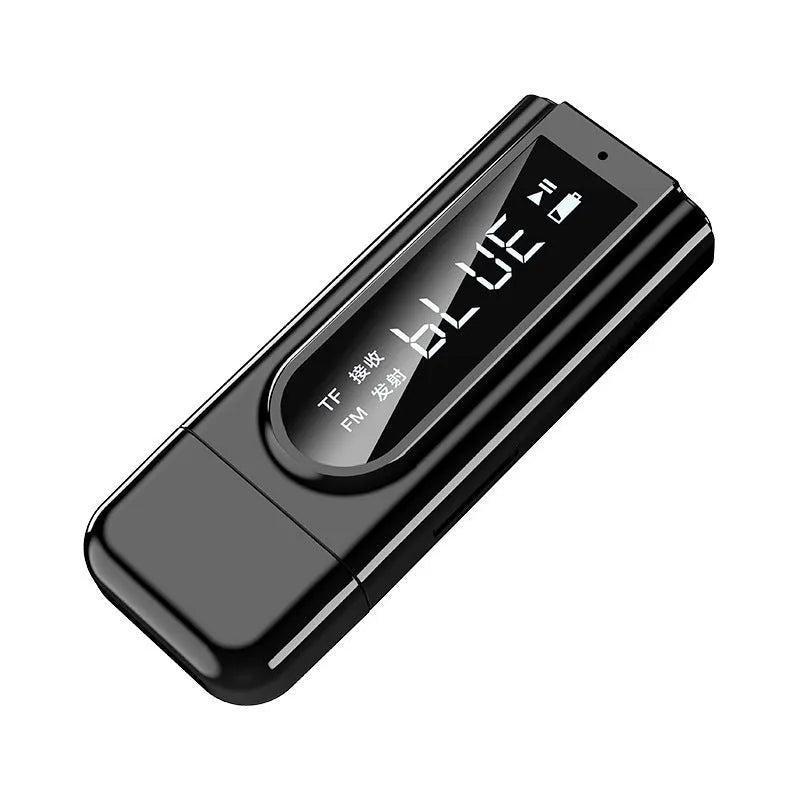 Black USB car FM bluetooth receiver transmitter with AUX port for MP3 playback