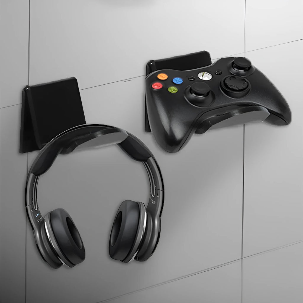 Universal plastic game controller wall mounting bracket in black, white or transparent colour options