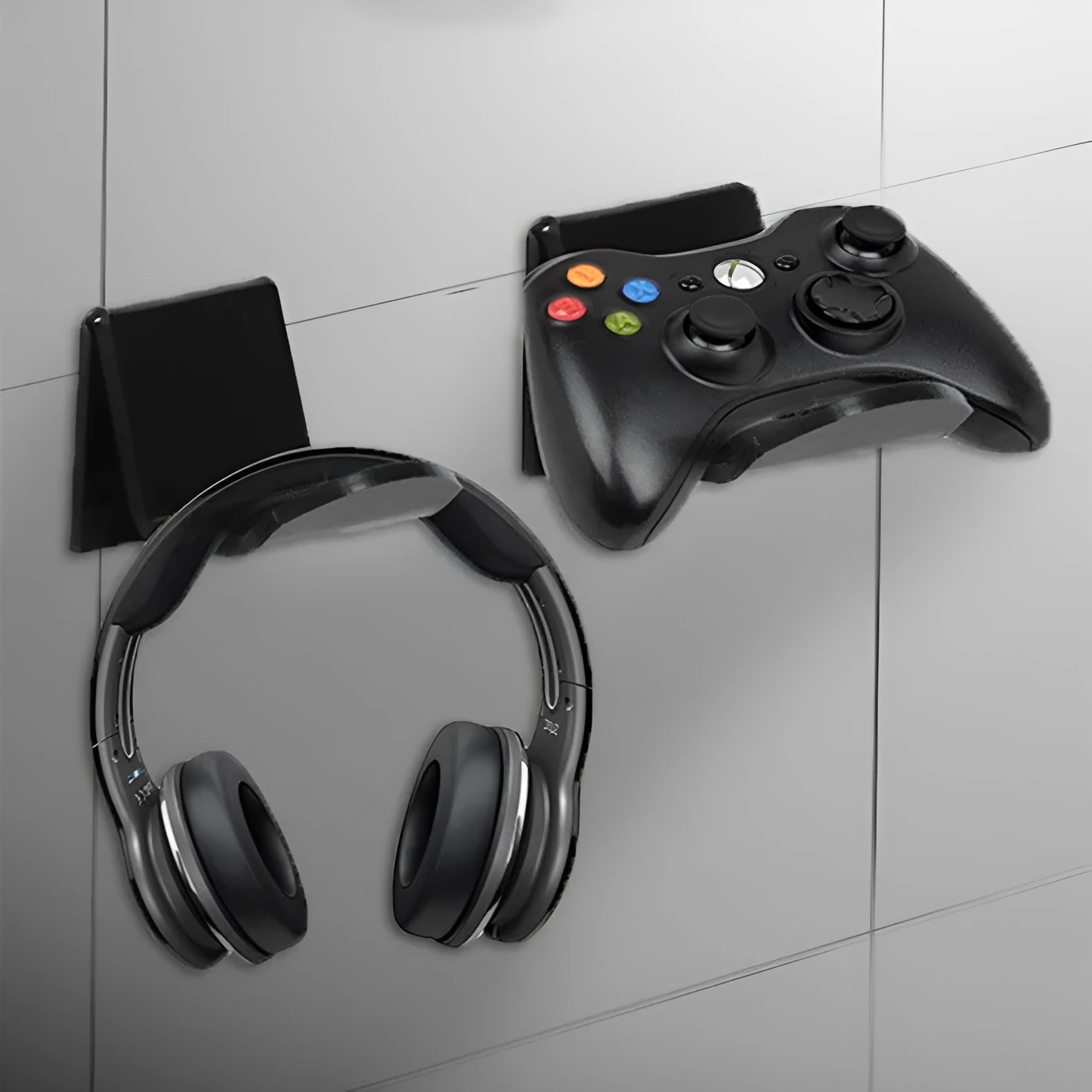 Universal plastic game controller wall mounting bracket in black, white or transparent colour options