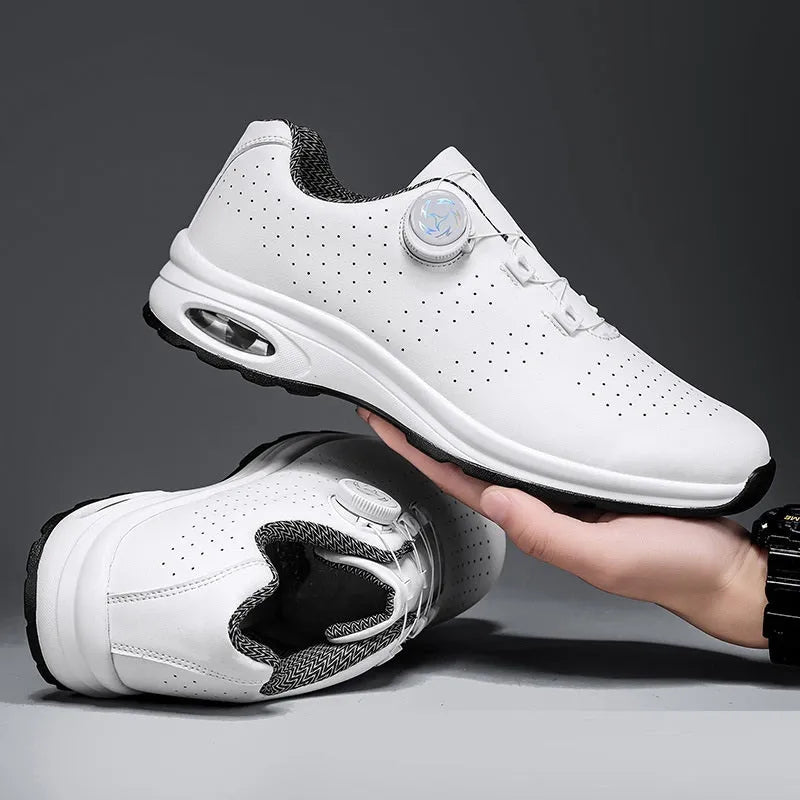 Low-top black and white mesh casual sports shoes with cross shoulder straps and composite sole