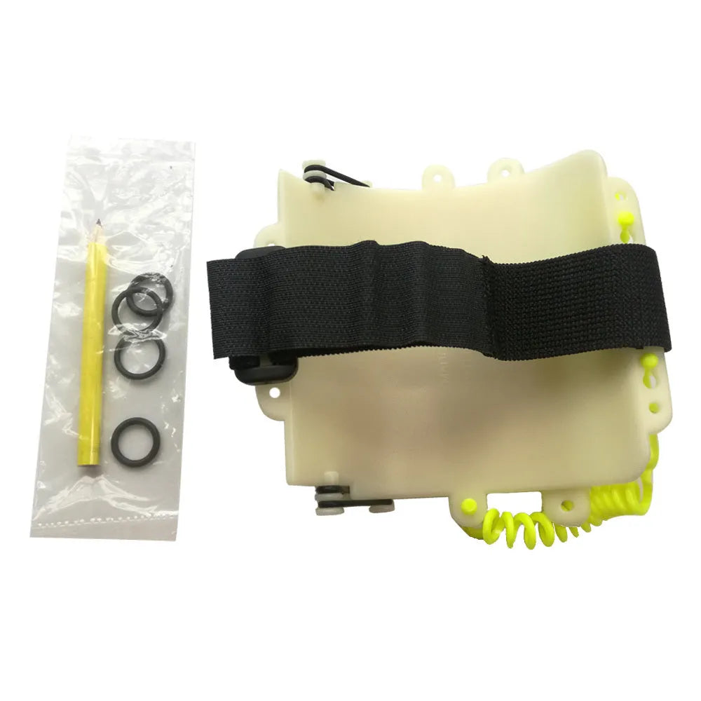 White luminous ABS wristboard for underwater diving communication with attached pencil