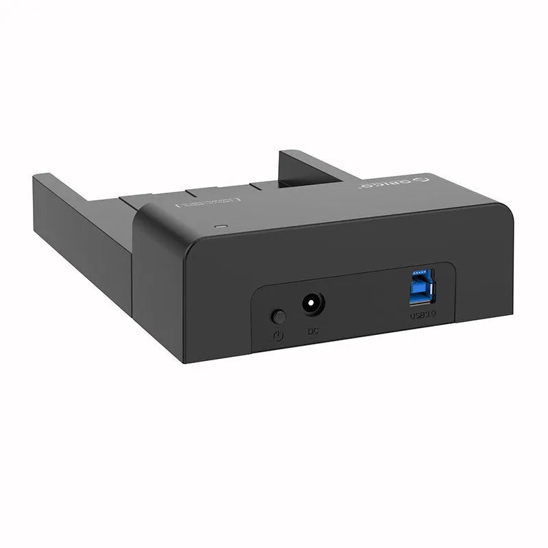 Black plastic hard disk box for 2.5 and 3.5 inch SATA drives with included data cable