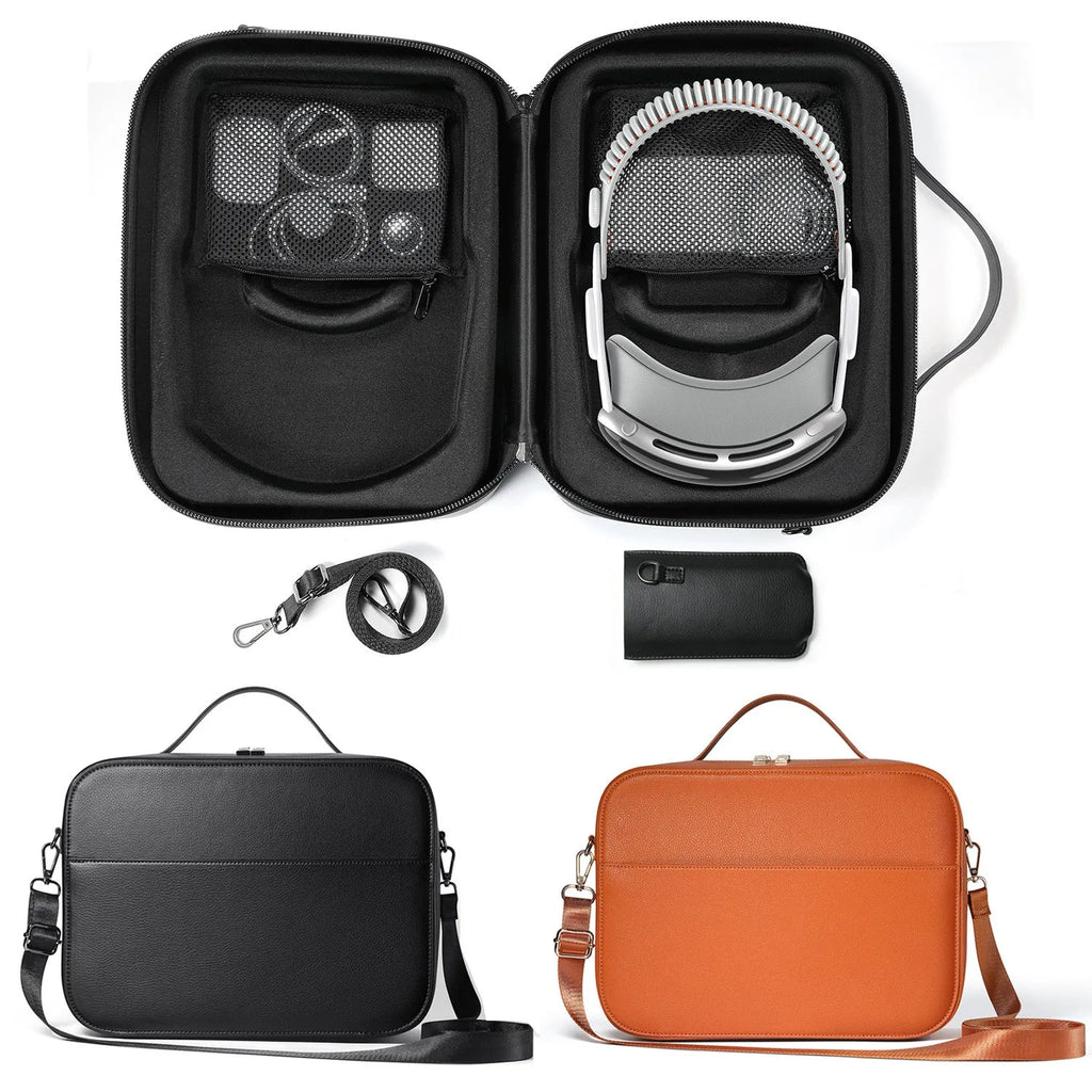Black MR glasses storage box for Apple Vision Pro head-mounted equipment showing dimensions