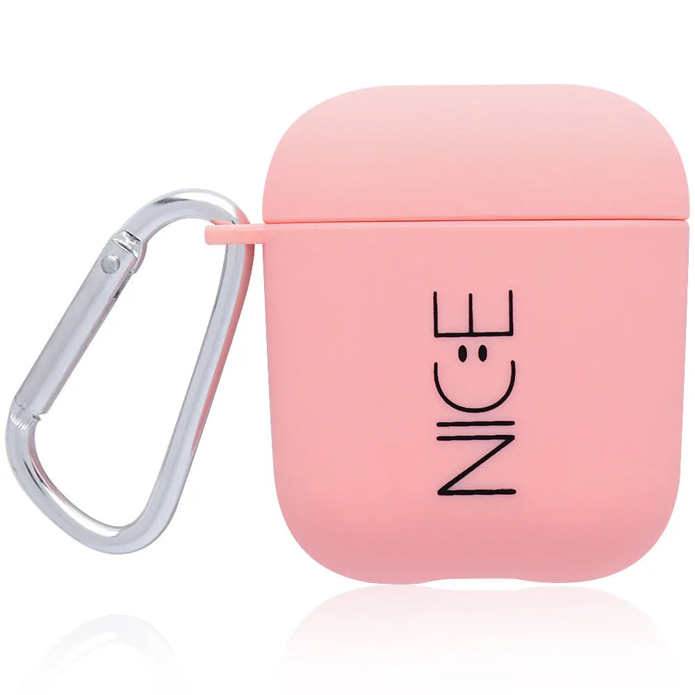 PC protective case cover for AirPods wireless earphones in black or pink with decorative styles