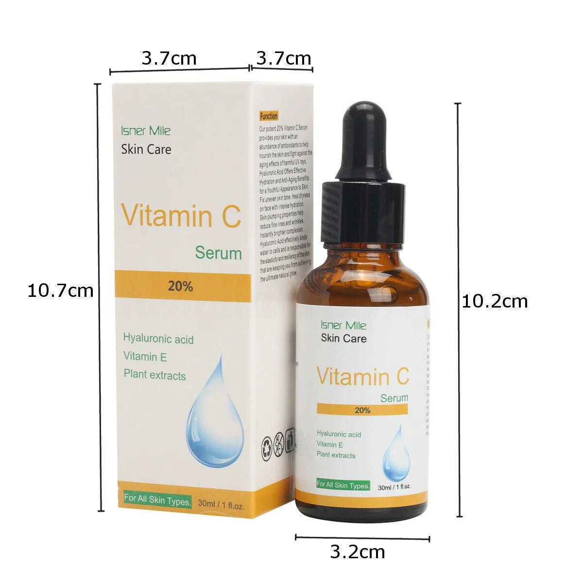 30ml bottle of Vitamin C undiluted skincare essence for brightening dull and pigmented skin