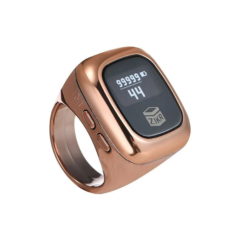 Al-fatiha Zikr electronic counter with digital display in choice of six colours and three band sizes.