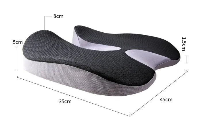 Curved bevel memory foam seat cushion in beige colour for tailbone support