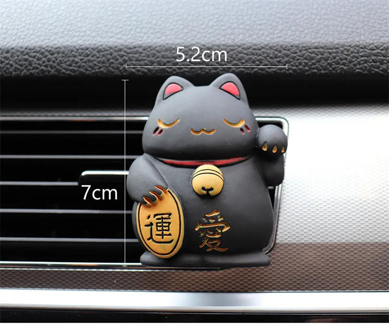 Black Cat and White Cat resin fortune cat car vent aromatherapy clip decoration