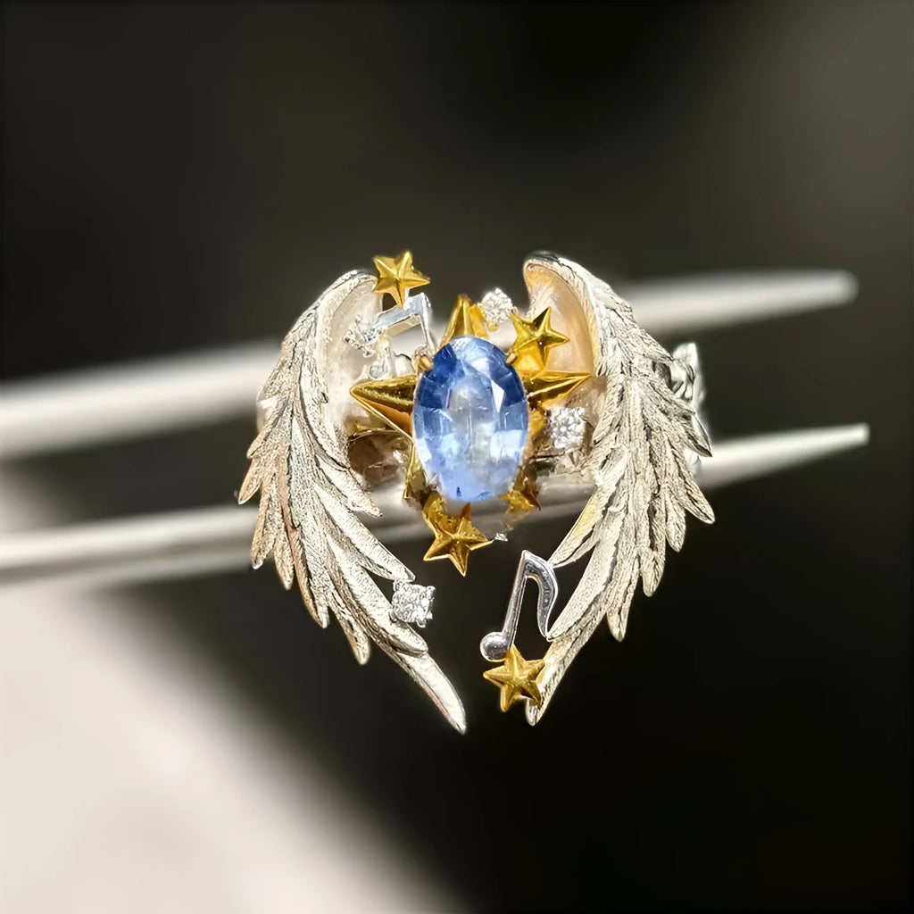 Adjustable geometric alloy ring with open mouth design in fashion OL style