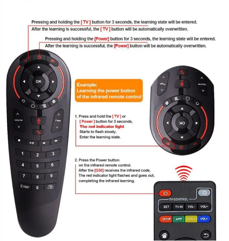 G30 AIR MOUSE wireless keyboard remote control with nano receiver.