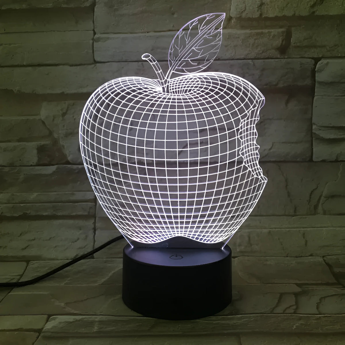 3D fruit colourful night light with acrylic shade and touch control in seven colours