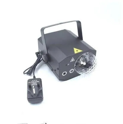 LED laser magic fan projection lamp in black or white with green and red laser effects