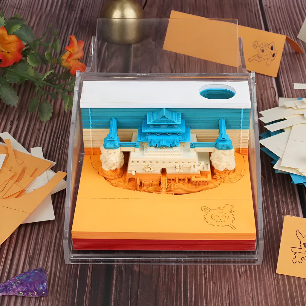 One Piece anime architecture hand-torn sticky notes in 80x45mm size on craft paper.