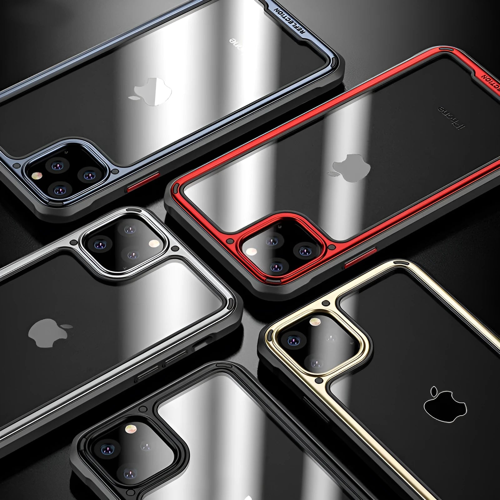 Transparent silicone and PU business style back cover case for Apple iPhone 11 Pro Max showing clear design and precise cut-outs
