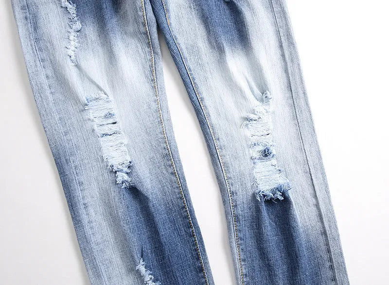 Men's indigo cotton jeans, regular fit, sizes 28 to 42