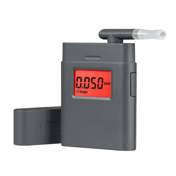 Black AT-838 personal breathalyser alcohol detector unit for BAC testing.
