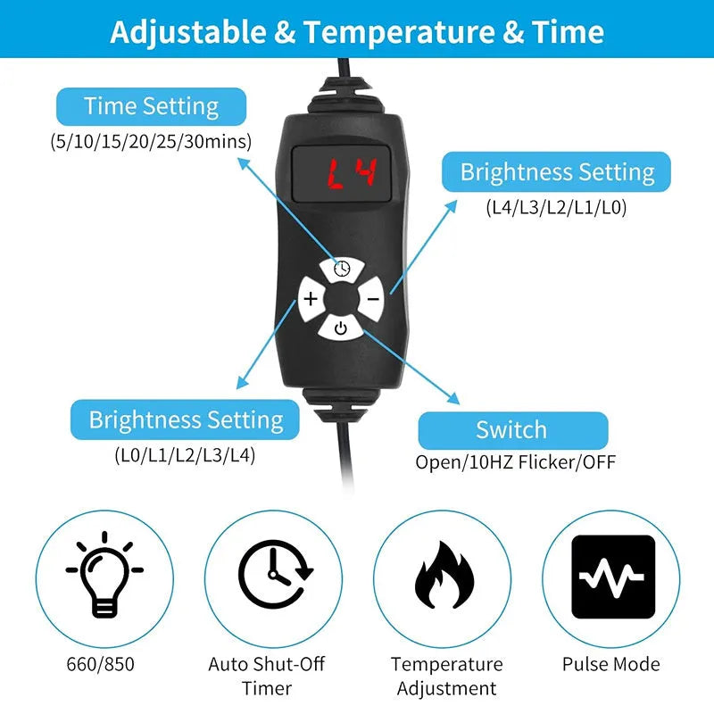 Black adjustable infrared therapy belt for waist pain relief with heat pad technology