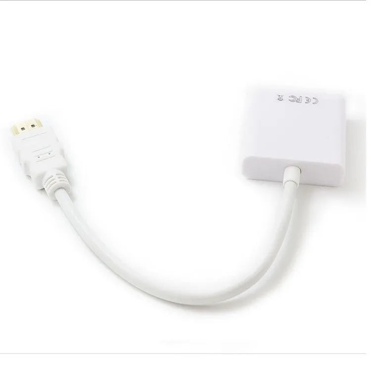 Black and white HDMI to VGA adapter cable with 0.3 metre length