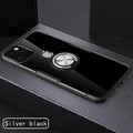 Black high-quality PC and PU iPhone back cover case for 11 Pro Max and other models on a table.