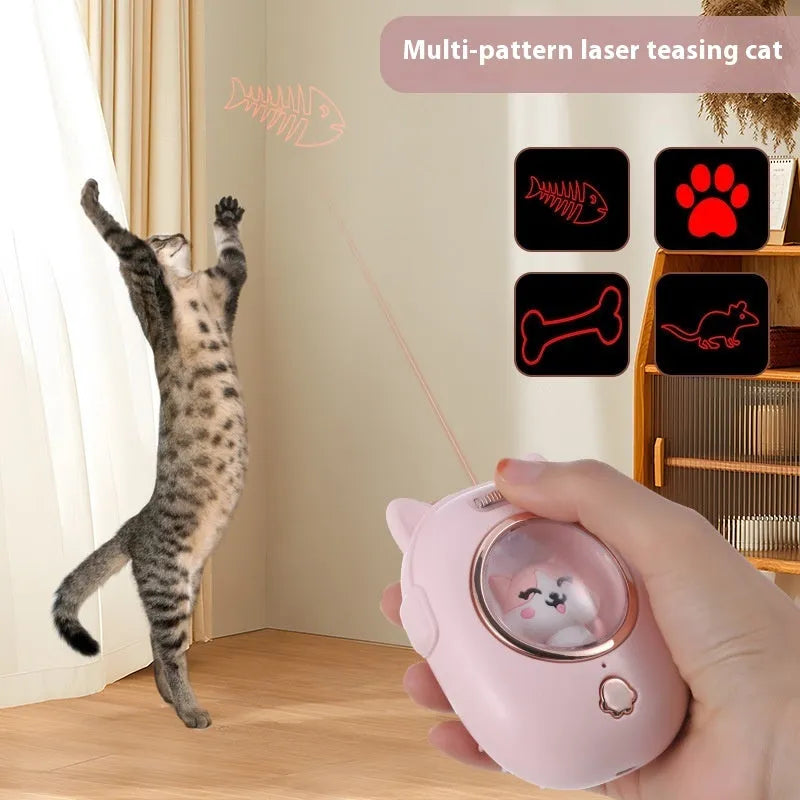 Multifunctional pet comb with laser toy for cat and dog grooming in pink or yellow colour