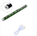 Green 5mw laser pointer pen in black, camouflage, and white colour options.