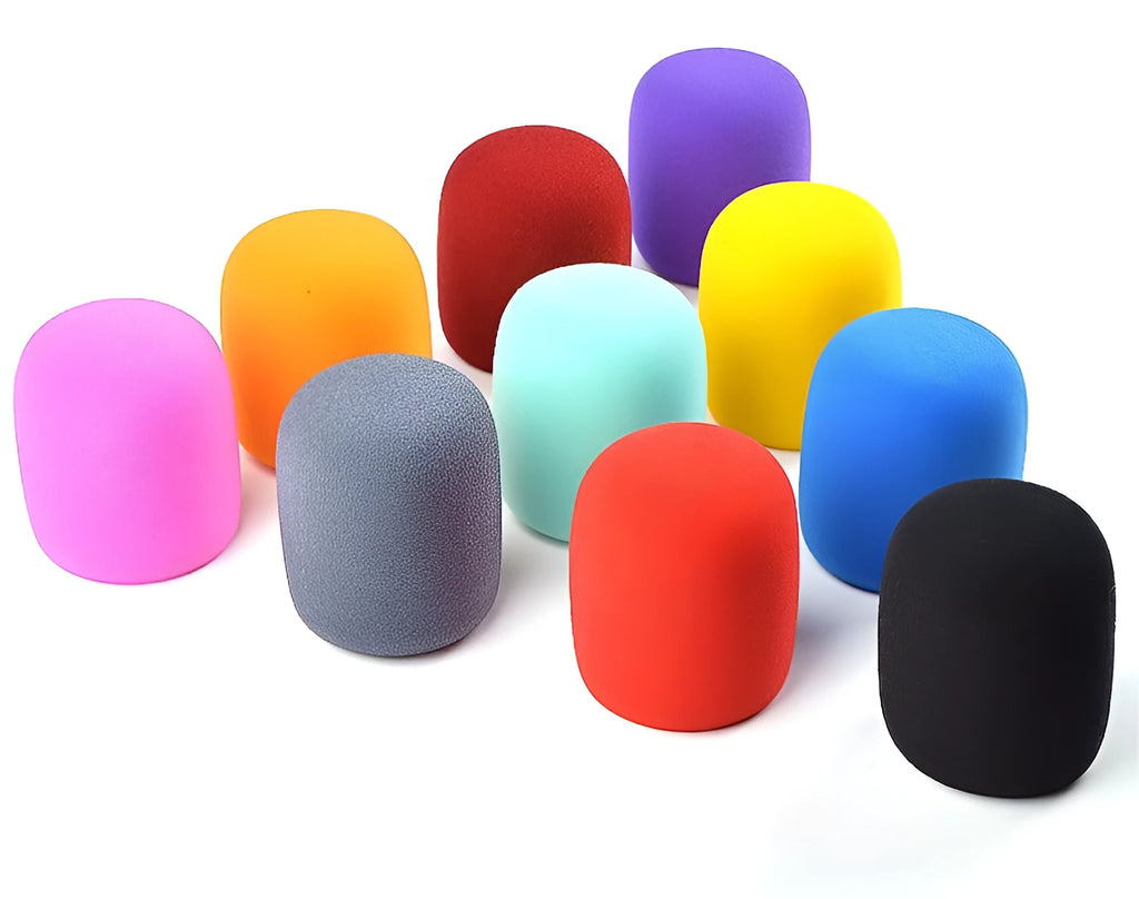 4 pack multicoloured foam microphone windscreens for ball-shaped handheld stage microphones