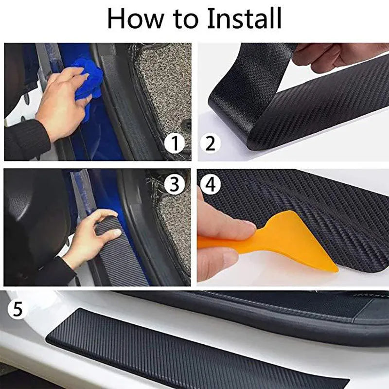 Matte carbon fibre roll for car door sill protection in various widths