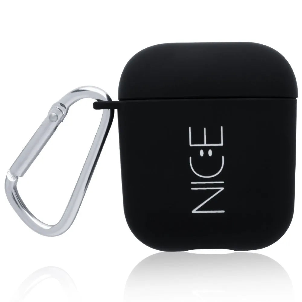 PC protective case cover for AirPods wireless earphones in black or pink with decorative styles